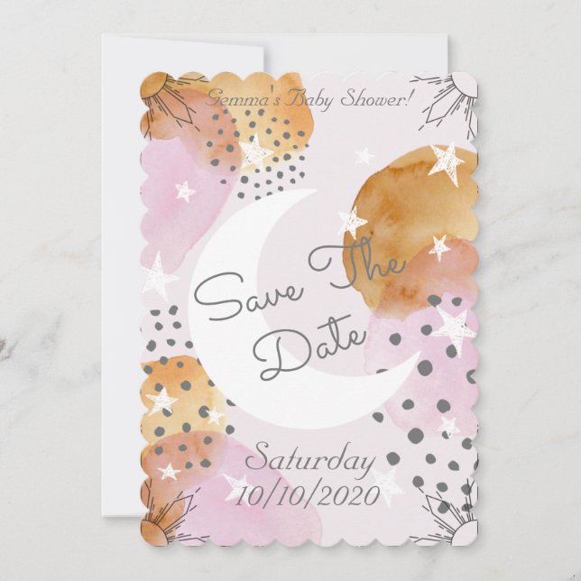 Save The Date Lune rose Enregistrer la date (Devant)