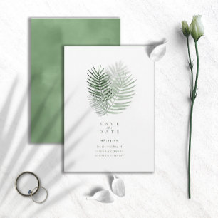 Save The Date Lush Palm Leaf Mariage Moss Green ID956