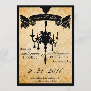 Save The Date Lustre victorien ・ noir & crème Enregistrer la dat