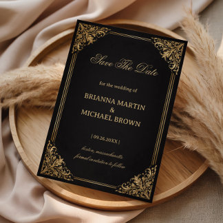 Save The Date Luxury Gold Ornate Elegant