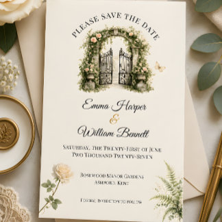 Save The Date Luxury Secret Garden Wedding