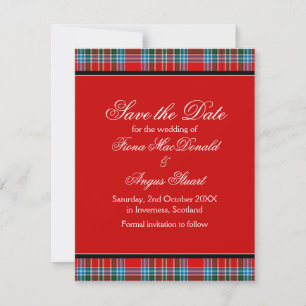Save The Date MacBean Ancient Tartan Wedding Enregistrer la cart
