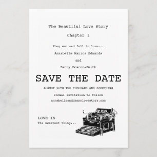 Save The Date Machine À écrire vintage Enregistrer La Date