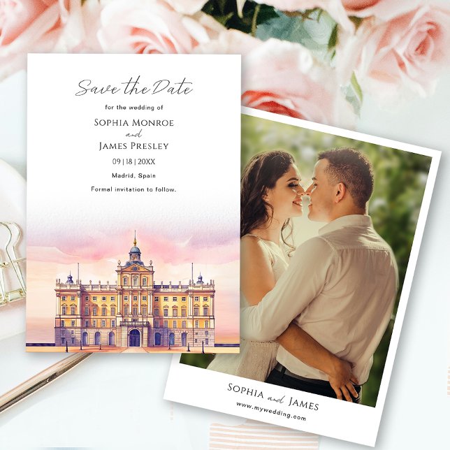 Save The Date Madrid Espagne Destination Mariage (Madrid Spain Destination Wedding Save The Date)