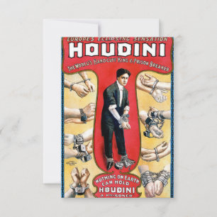 Save The Date Magicien Vintage Houdini