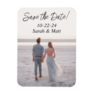 Save the date magnet Beachy personalized photo