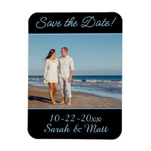 Save the date magnet Beachy personalized photo