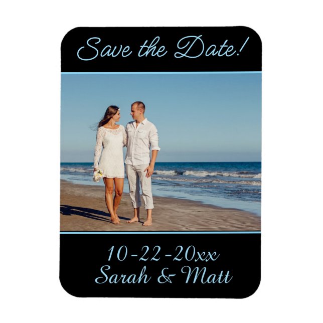 Save the date magnet Beachy personalized photo (Vertical)