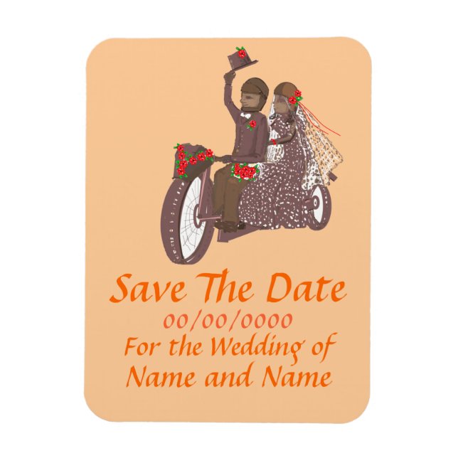 Save The Date Magnet Biker / Motorcycle  weddings (Vertical)
