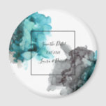 save the date magnet black, grey, teal, blue<br><div class="desc">Remind your guest about your upcoming wedding with this beautiful save the date magnet. Blue,  teal,  black,  grey - non feminine</div>