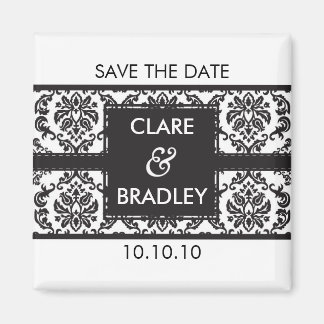 SAVE THE DATE :: magnet :: damask - black