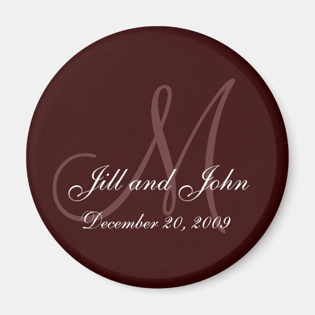 Save the Date Magnet First Names and Initials Brow (Front)