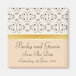 Save The Date Magnet Peaches and Cream