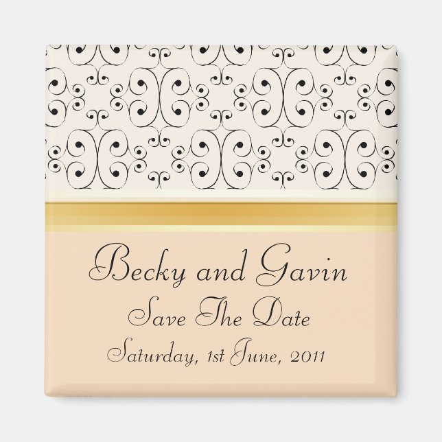 Save The Date Magnet Peaches and Cream (Front)