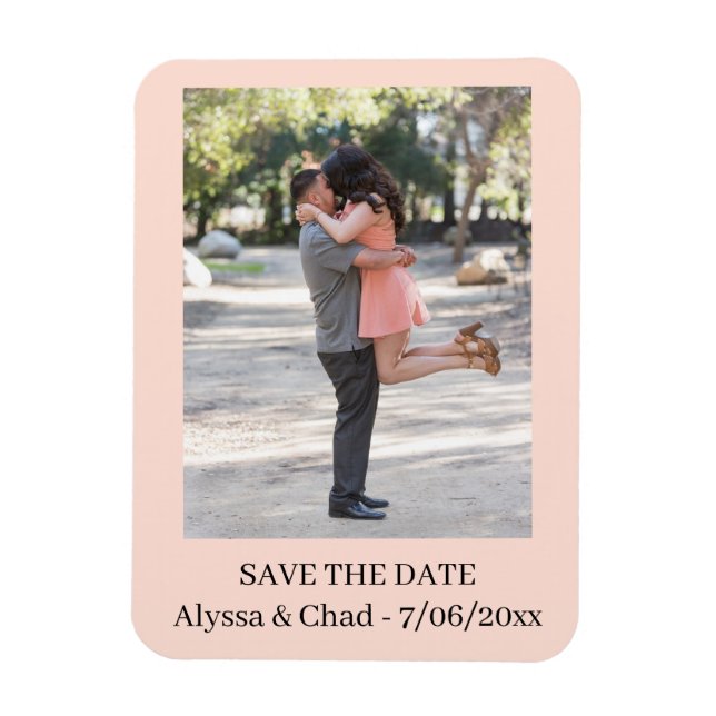 Save the date magnet personalized photo (Vertical)
