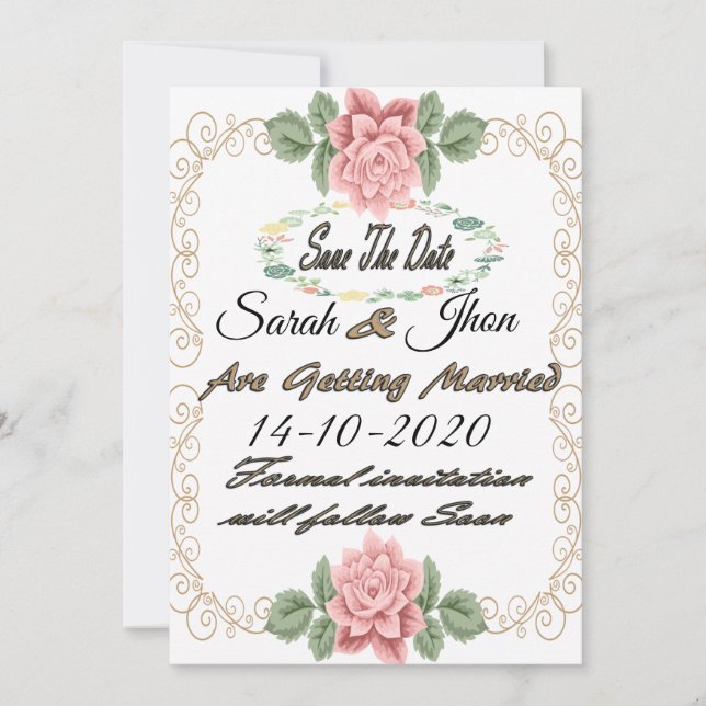 Save the date magnet, Personalized Save The Date (Front)