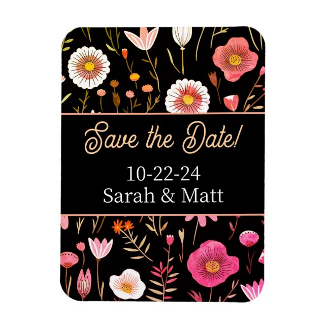 Save the date magnet pink (Vertical)