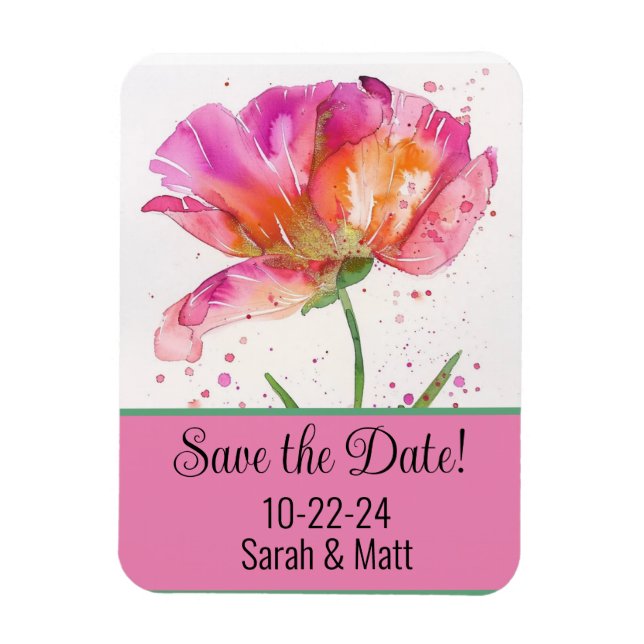 Save the date magnet pink (Vertical)