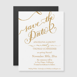 Save the Date Magnet Postcard Script Calligraphy