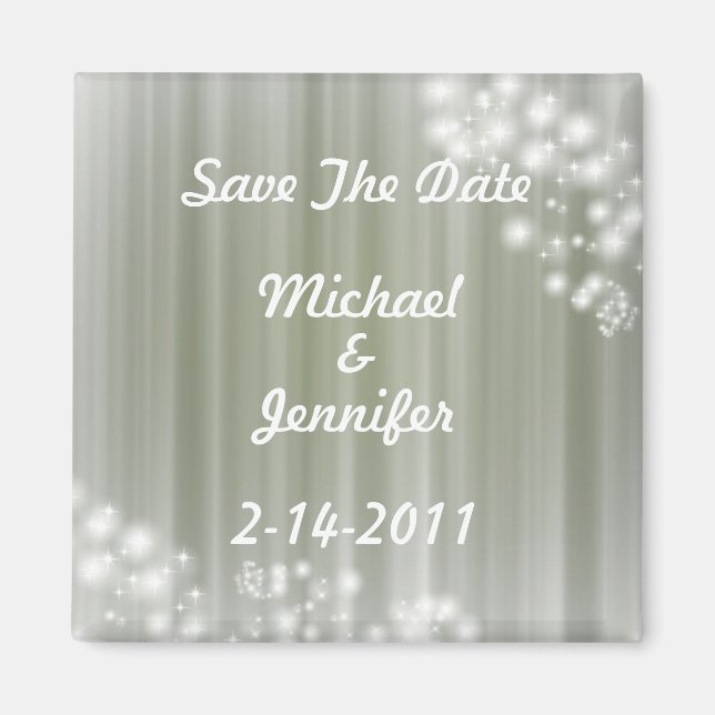 Save the Date Magnet Silver Tones (Front)