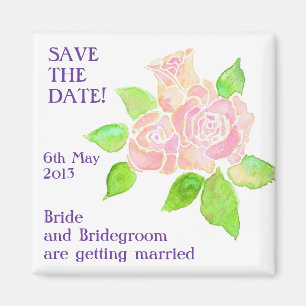 'Save the Date' Magnet, Vintage Pink Roses Magnet