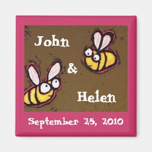 Save the date magnet with bees