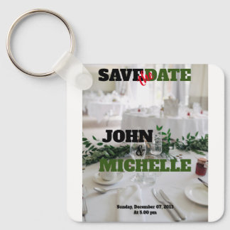 Save the Date Magnetic Card Elegant  Keychain