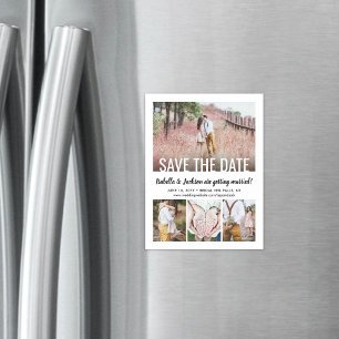 Save the Date Magnets 4 Photo Modern Wedding