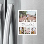 Save the Date Magnets 4 Photo Modern Wedding<br><div class="desc">Share the joyful news of your engagement with these elegant wedding save the date postcard size magnets. Send in mail using A2 size envelopes (4-3/8"x5-3/4") (sold separately), or simply insert into larger size greeting cards. The magnetic back makes them easy to display. Picture and text are simple to customize. (IMAGE...</div>