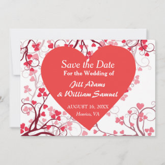 Save The Date Magnifique cœur de la Saint-Valentin pour Sauvegar