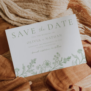 Save The Date Magnifique mariage à l'aquarelle de sauge