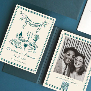 Save The Date Main Drawn Funky Handwriting Enregistrer la date