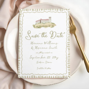 Save The Date Main Whimsical tiré Château de Ljubljana Europe