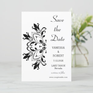 Save The Date Mandala Floral Noir