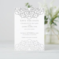 Mandala Motif Silver Grey Mariage personnalisé