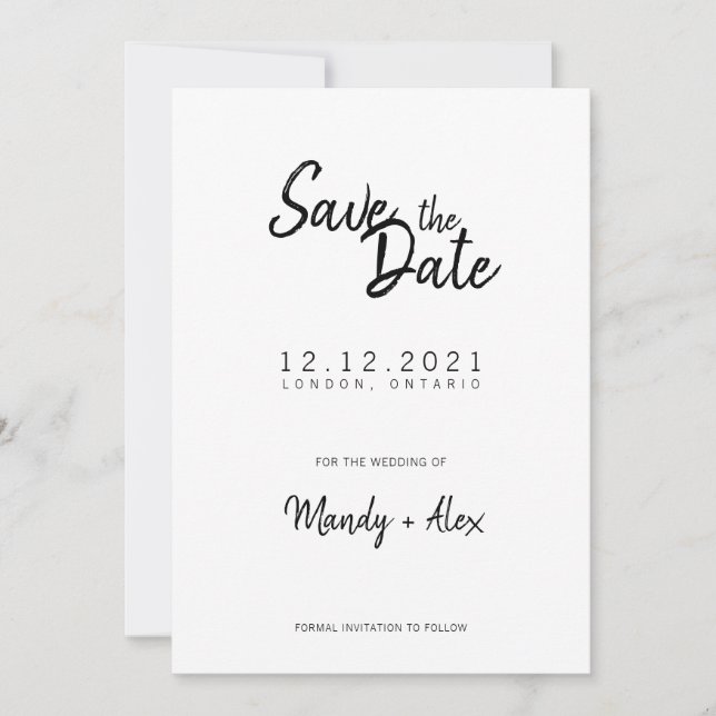 Save The Date Mandy Minimalist Simple Enregistrer la date (Devant)