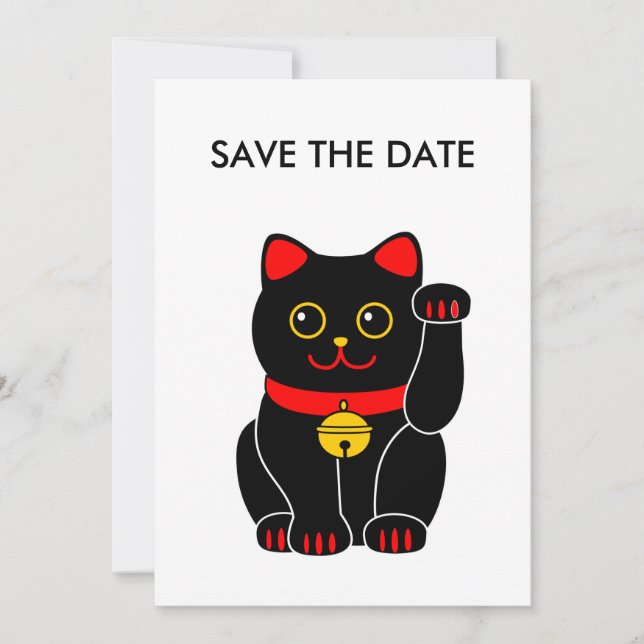 Save The Date Manekineko-Lucky chat (chat qui fait signe) (Devant)