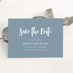 Save The Date manuscrit et moderne Dusty Blue
