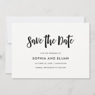 Save The Date manuscrit et moderne   Noir et blanc