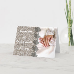 Save the date marble and white add your own photo announcement