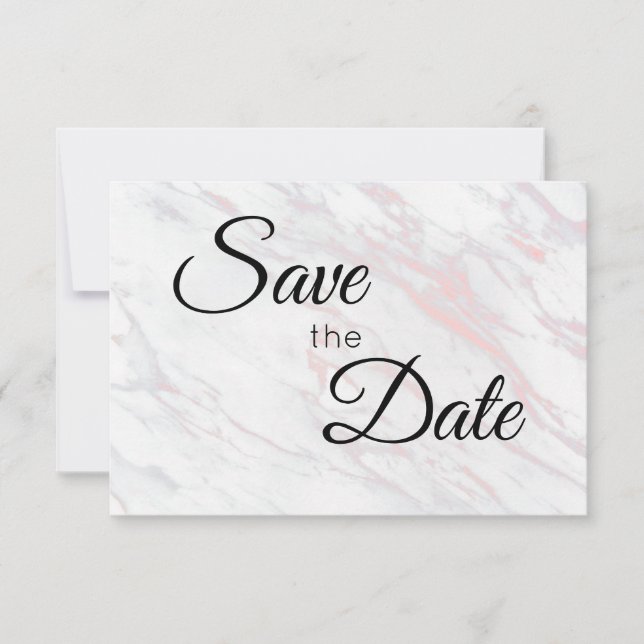 Save The Date Marbre rose et gris moderne (Devant)