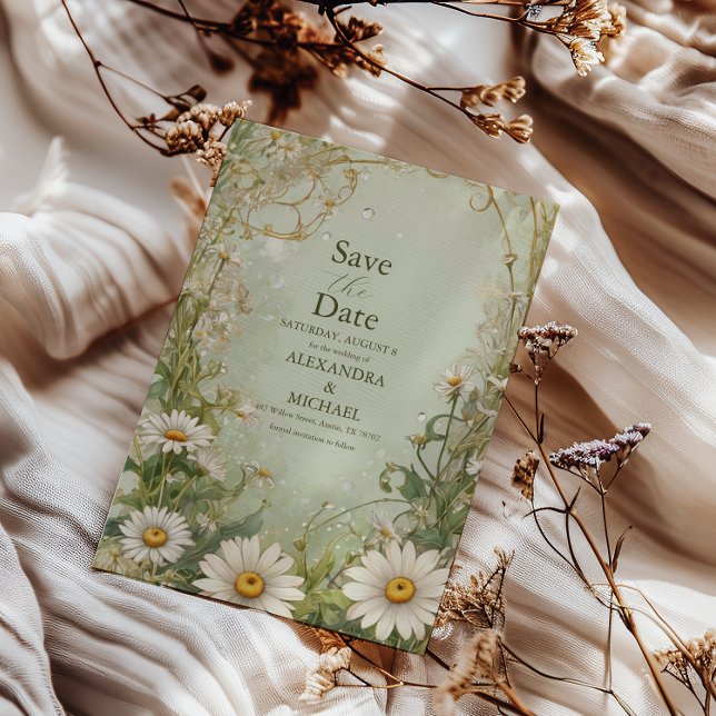 Save The Date Marguerite Daisy Dusty Mariage (Créateur téléchargé)
