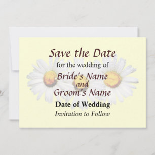 Save The Date Marguerites blanches dans la pluie, gardez la date