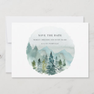 Save The Date Mariage à feuillage persistant d'aquarelle Enregis