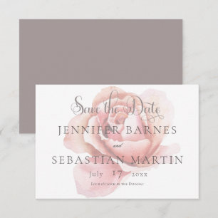 Save The Date Mariage à fleurs rose unique