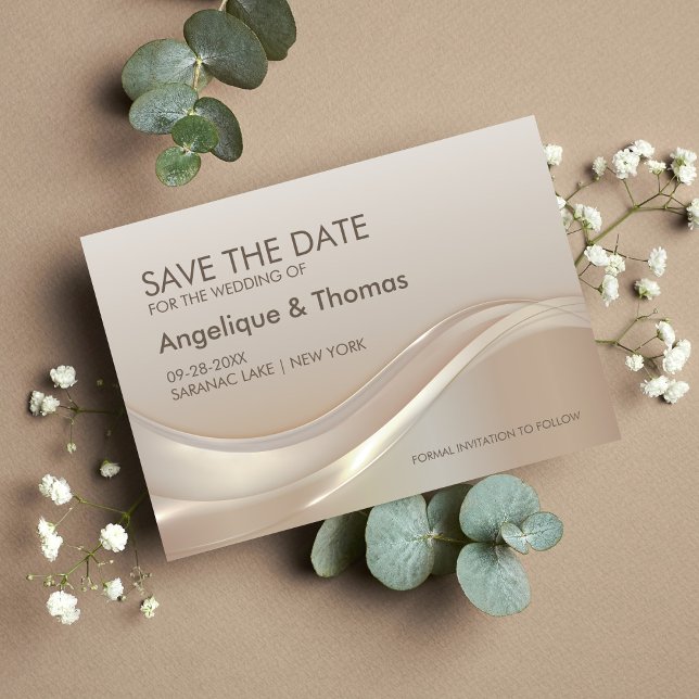 Save The Date Mariage à la crème moderne Enregistrer la date (Créateur téléchargé)