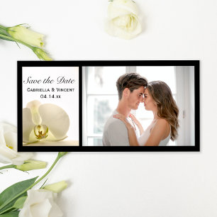 Save The Date Mariage à la Fleur d'Orchidée Blanche Enregistrer 