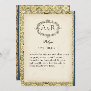 Save The Date Mariage à thème du livre vintage décoratif