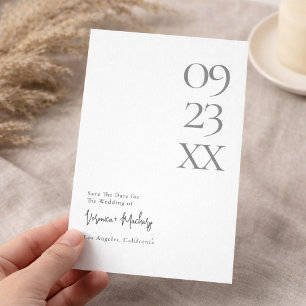Save The Date Mariage à typographie minimale moderne - Enregistr