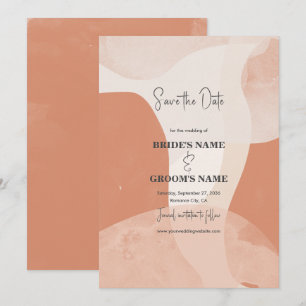 Save The Date Mariage Abstrait en terre cuite de Bohême